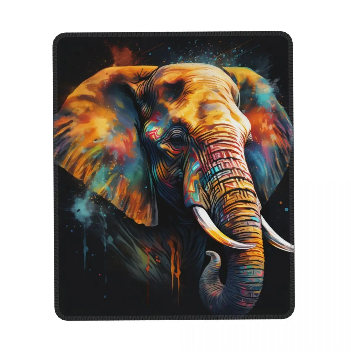 

Elephant Vertical Print Mouse Pad Animal Head Rubber Office Mousepad Non Slip Vintage Quality Mouse Pads