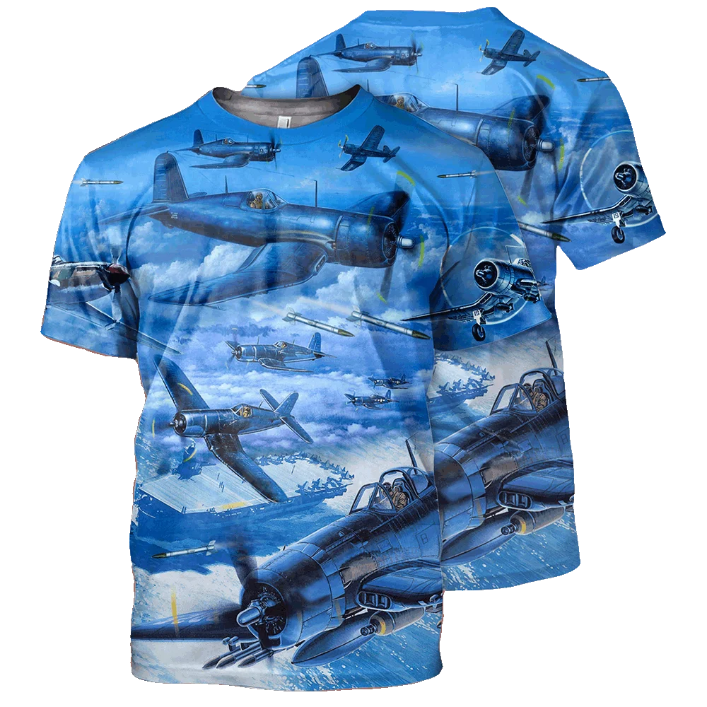 

Retro Airplane Pattern Printed Hip Hop T Shirt Men Women Casual Oversized T-shirt Harajuku Style Summer Short Sleeve Tee Tops