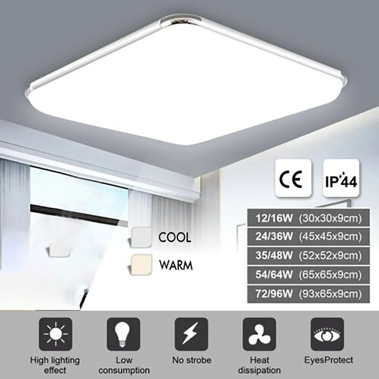 

Honhill Ultra Thin LED Ceiling Light 220v Modern Panel Ceiling Lights For Living Room Bedroom Warm 24W 36W 48W Lamp