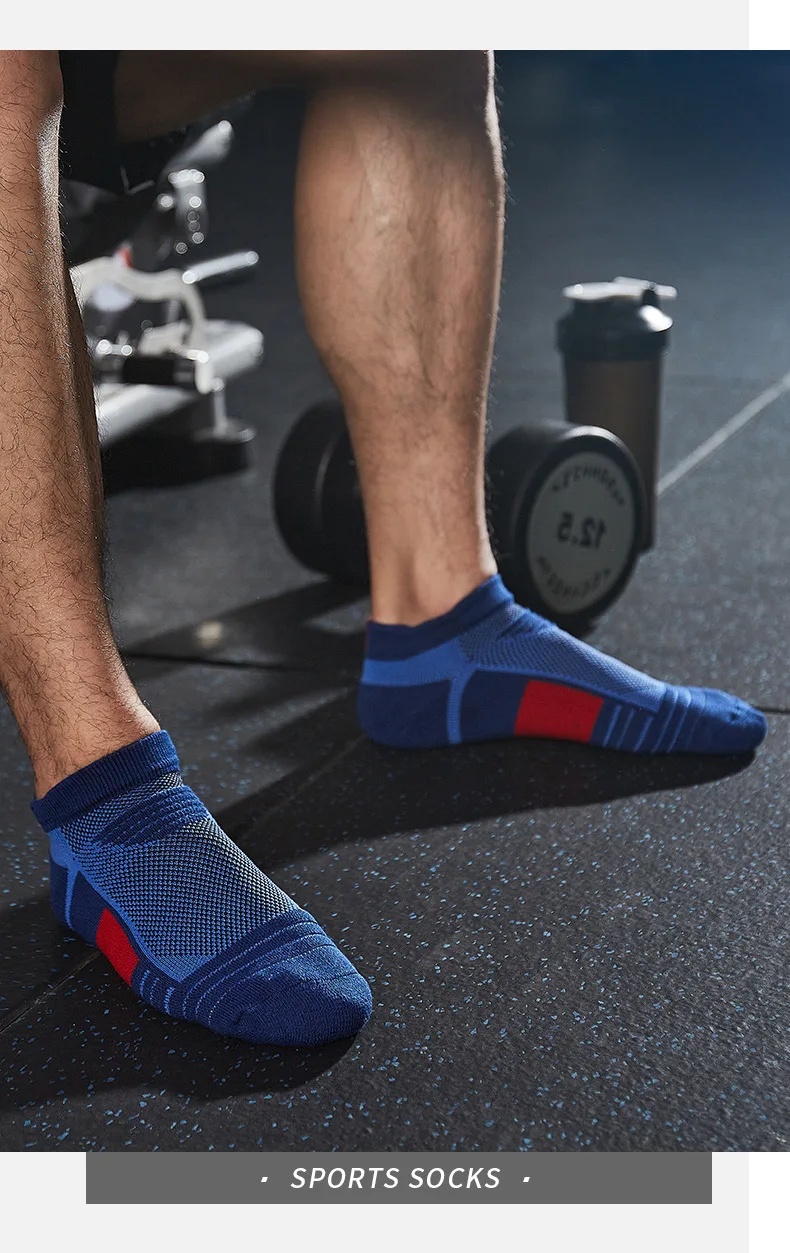 Sports Sock Terry Socks Men's Socks Mesh Breathable Boat Socks Professional Running Socks Low Top Shallow Spring Summer Men Sock