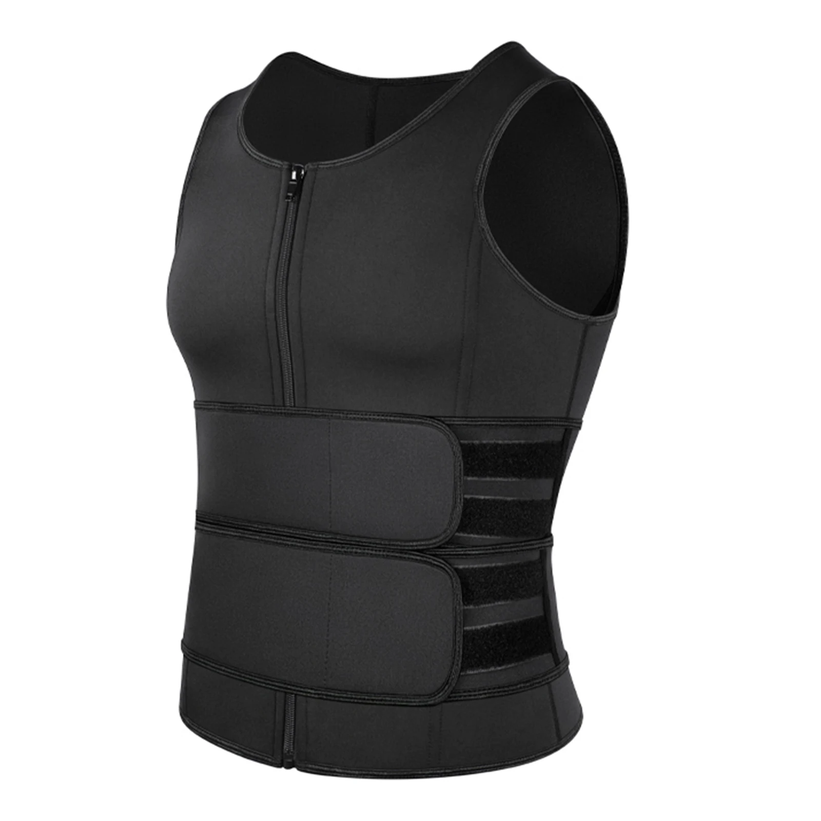 

Men Body Vest Shaper Bodybuilding Muscle Tank Corset for Weight Loss with Zipper Waist Trainer Vest Tank Top Workout Shirt