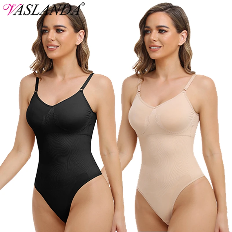 Sexy Thong Bodysuit for Women Tummy Control Shapewear V-Neck Tank Tops Lingerie Jumpsuit Smooth Body Shaper Waist Slim Underwear