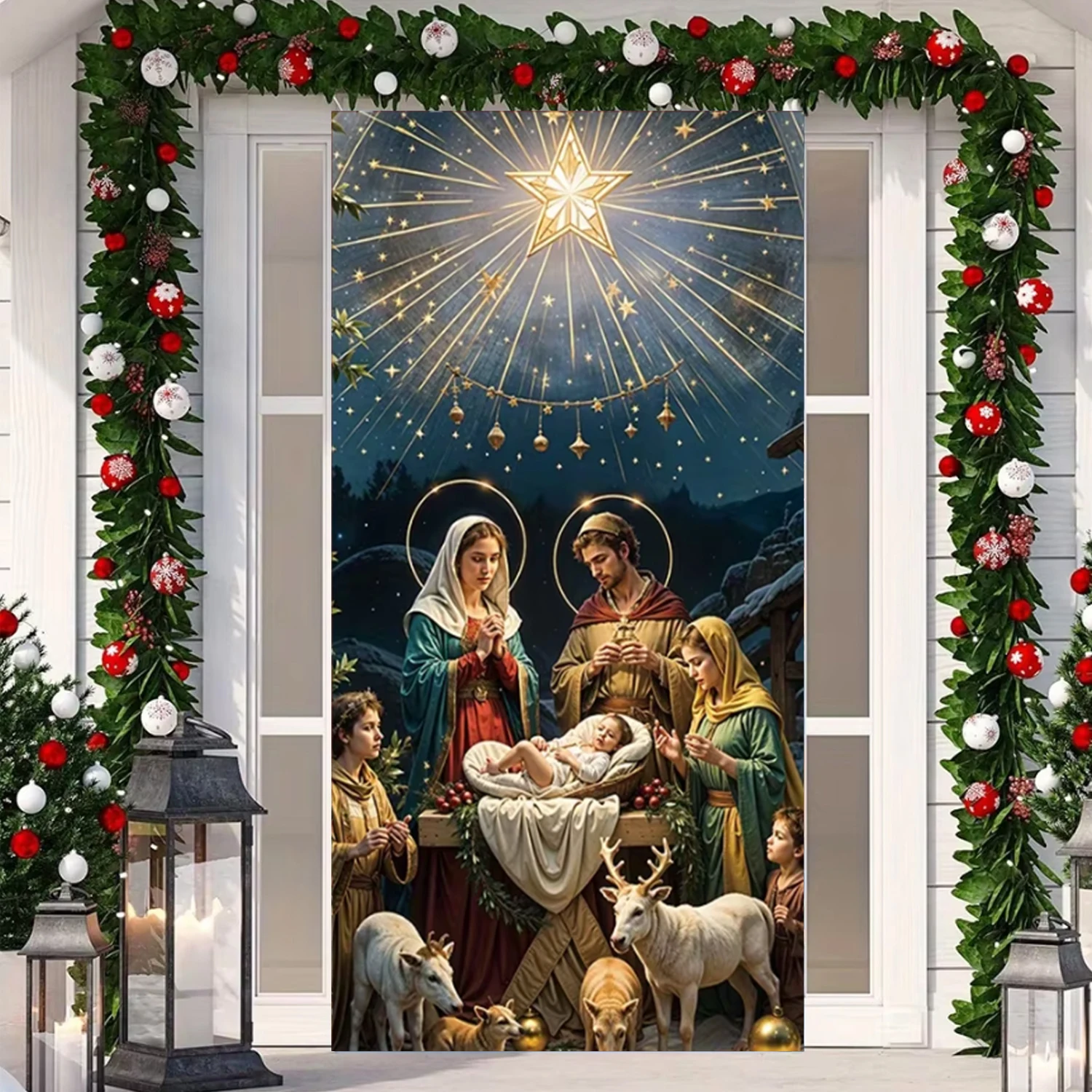 

Рождественский фон с Иисусом