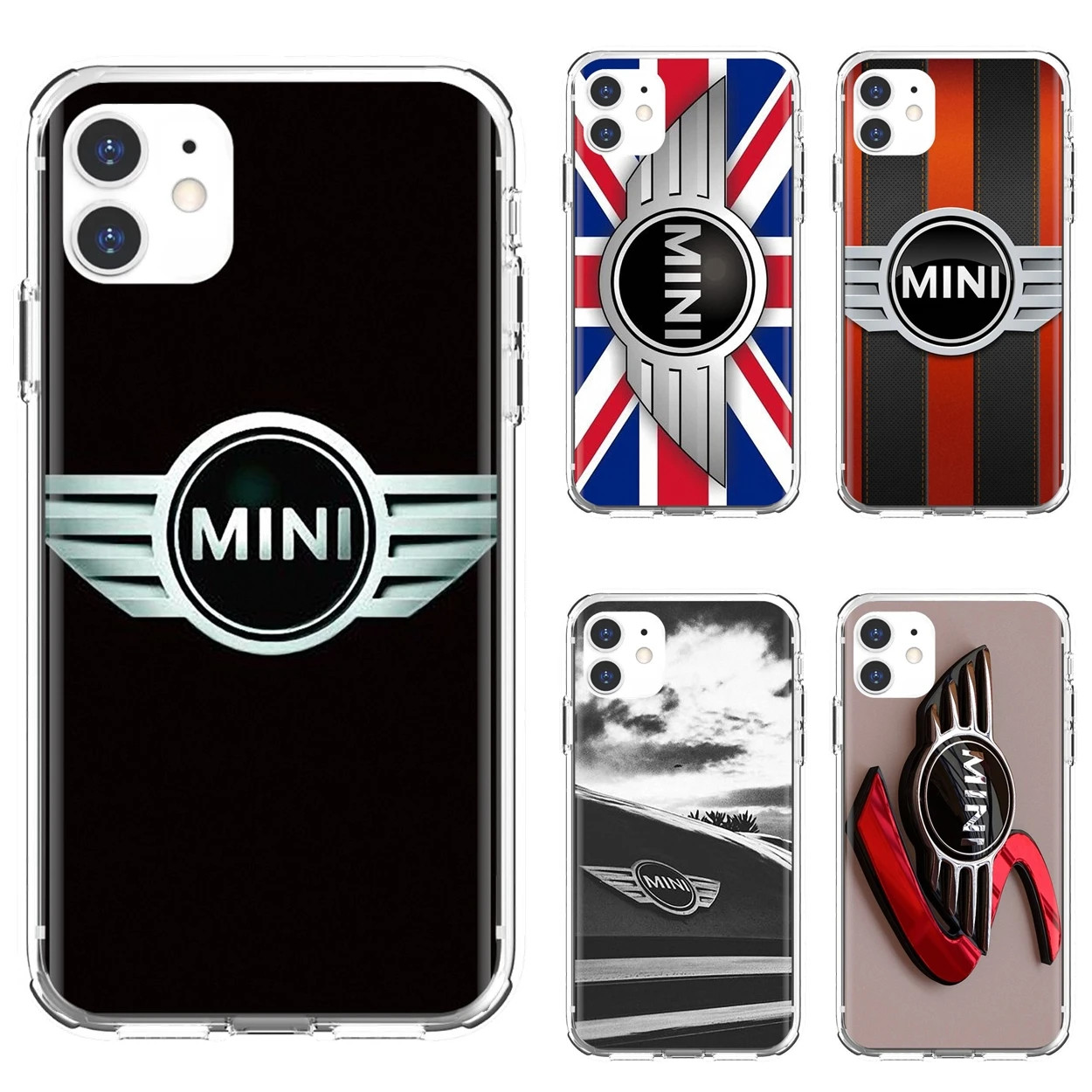 

For iPhone 10 11 12 13 Mini Pro 4S 5S SE 5C 6 6S 7 8 X XR XS Plus Max 2020 UK-mini-cooper-jcw-logo-Stripes-Print Soft Covers