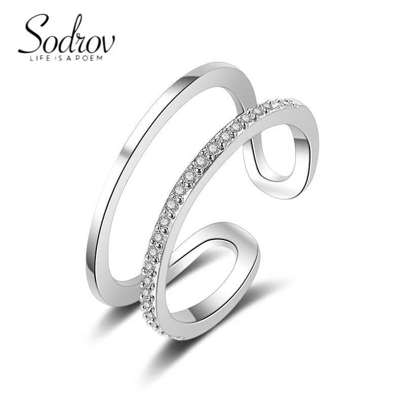 

Silver Rose Gold Color Double Layer Open Rings for Women