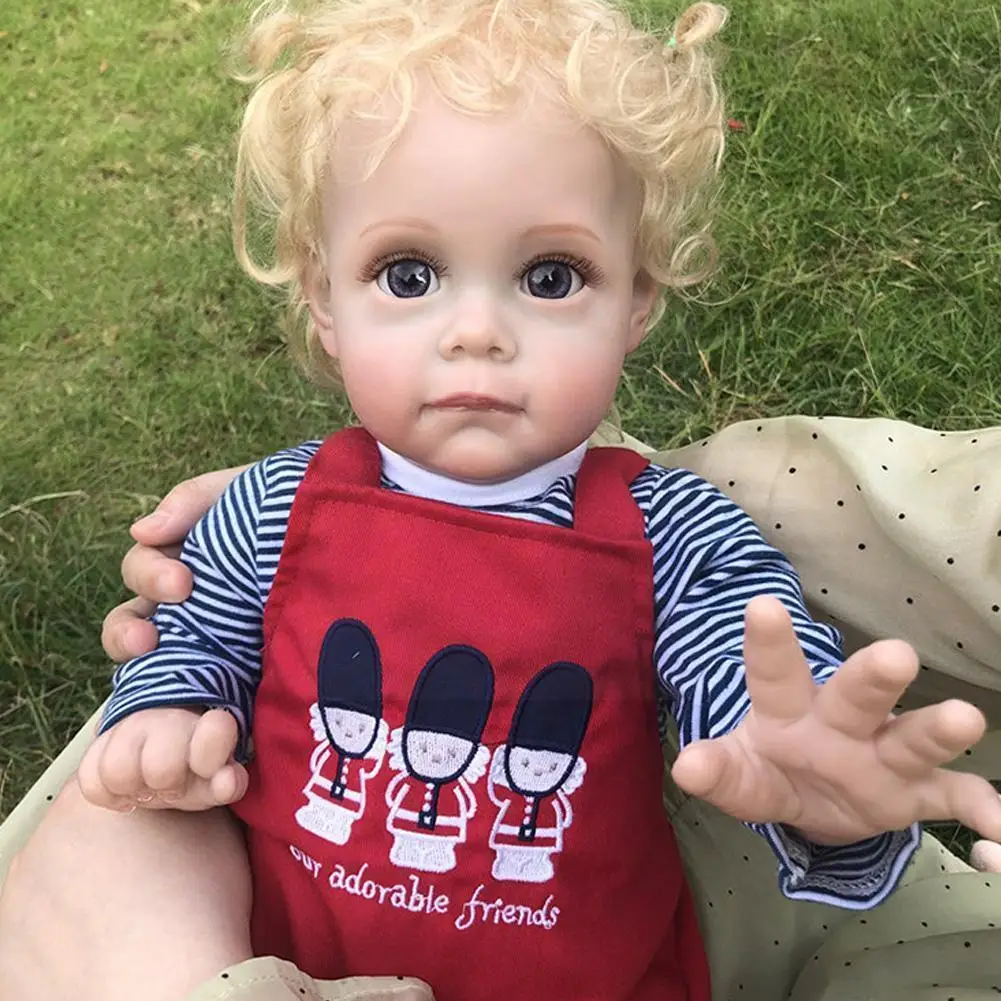 

22 Inch Reborn Maggi Toddler Cloth Body Hand Paitning Rooted Hair Newbron Toys For Kids Christmas Gifts V5d2
