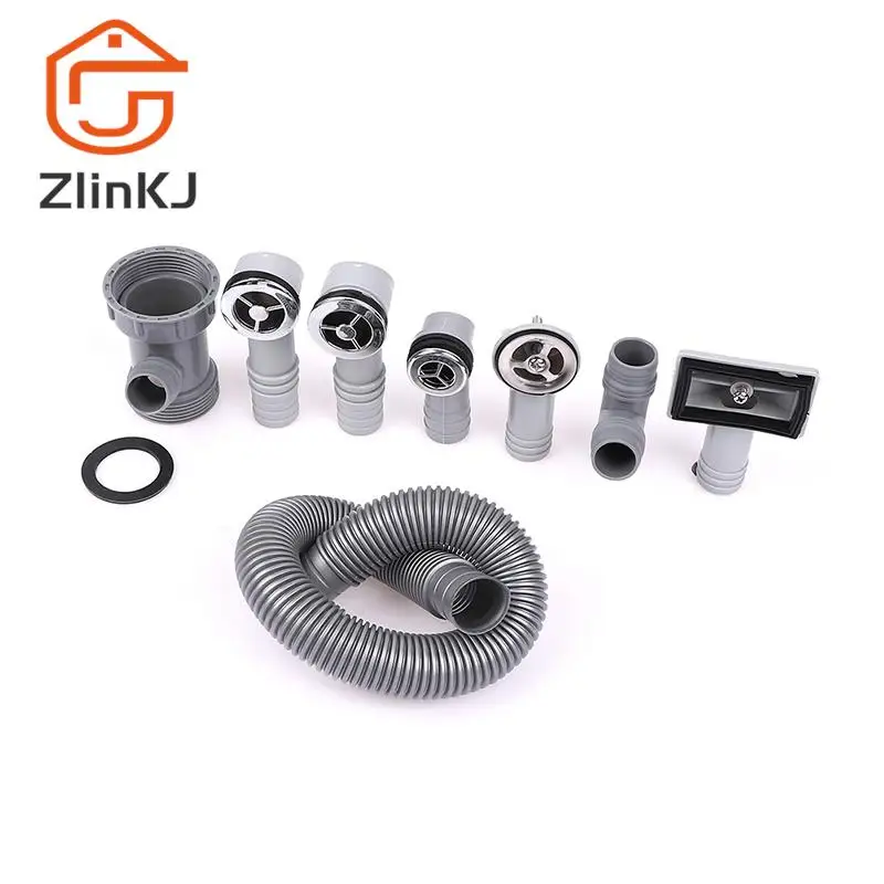 

1PC Kitchen Basin Square Round Overflow Hole Conversion Joint Drainage Water Pipe Three Links Head Sink Connector Accessories