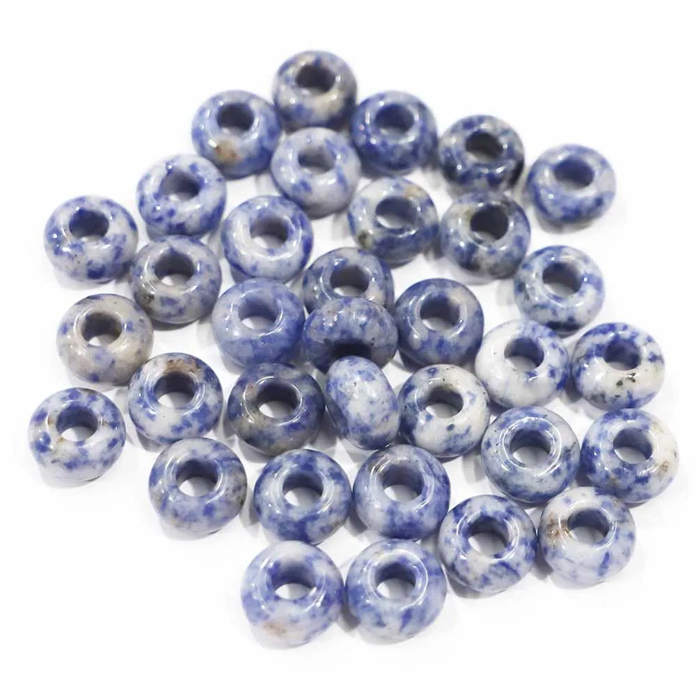 14x8mm Natural Sodalite Stone Round Big Hloe Beads Fashion Jewelry Making Necklaces Earring Bracelet Accessories Wholesale 30Pcs