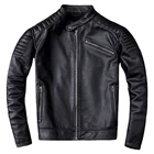 Мужская Байкерская кожаная куртка, винтажная байкерская куртка из натуральной воловьей кожи, пальто азиатского размера