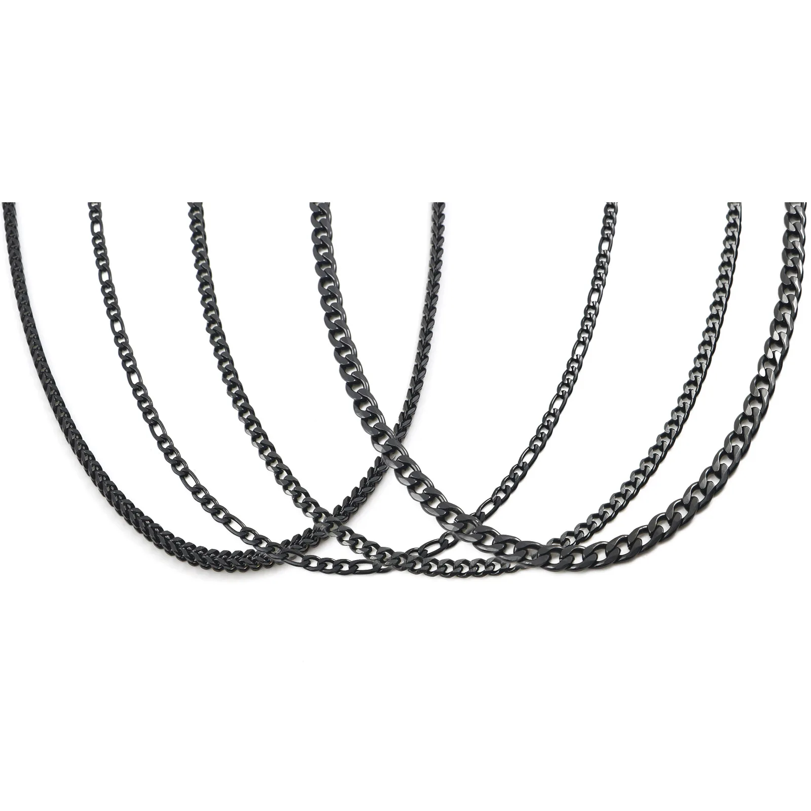 

Concise Stainless Steel Foxtail Chain Necklace For Men Jewelry Black Color Link Chain Choker Necklace Accessories