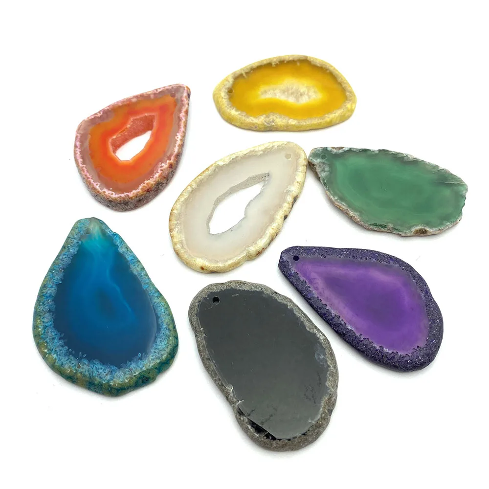 

Agate Pendant Irregular Shape Single Hole for DIY Necklace Pendant Jewellery Making Supplies Crafts Accessories Wholesale