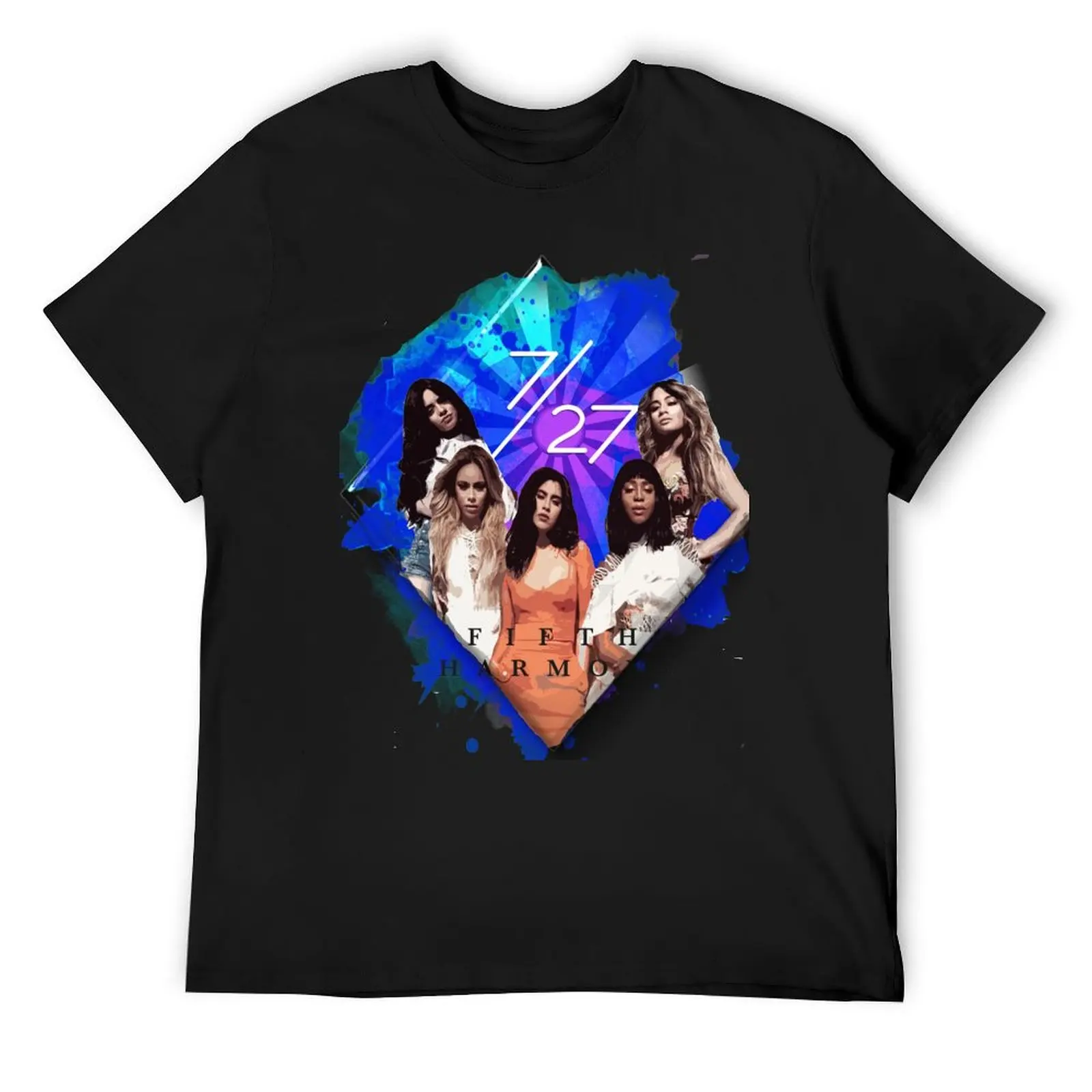 Синяя футболка Fifth Harmony 7/27 винтажная роскошная мужская одежда большого размера