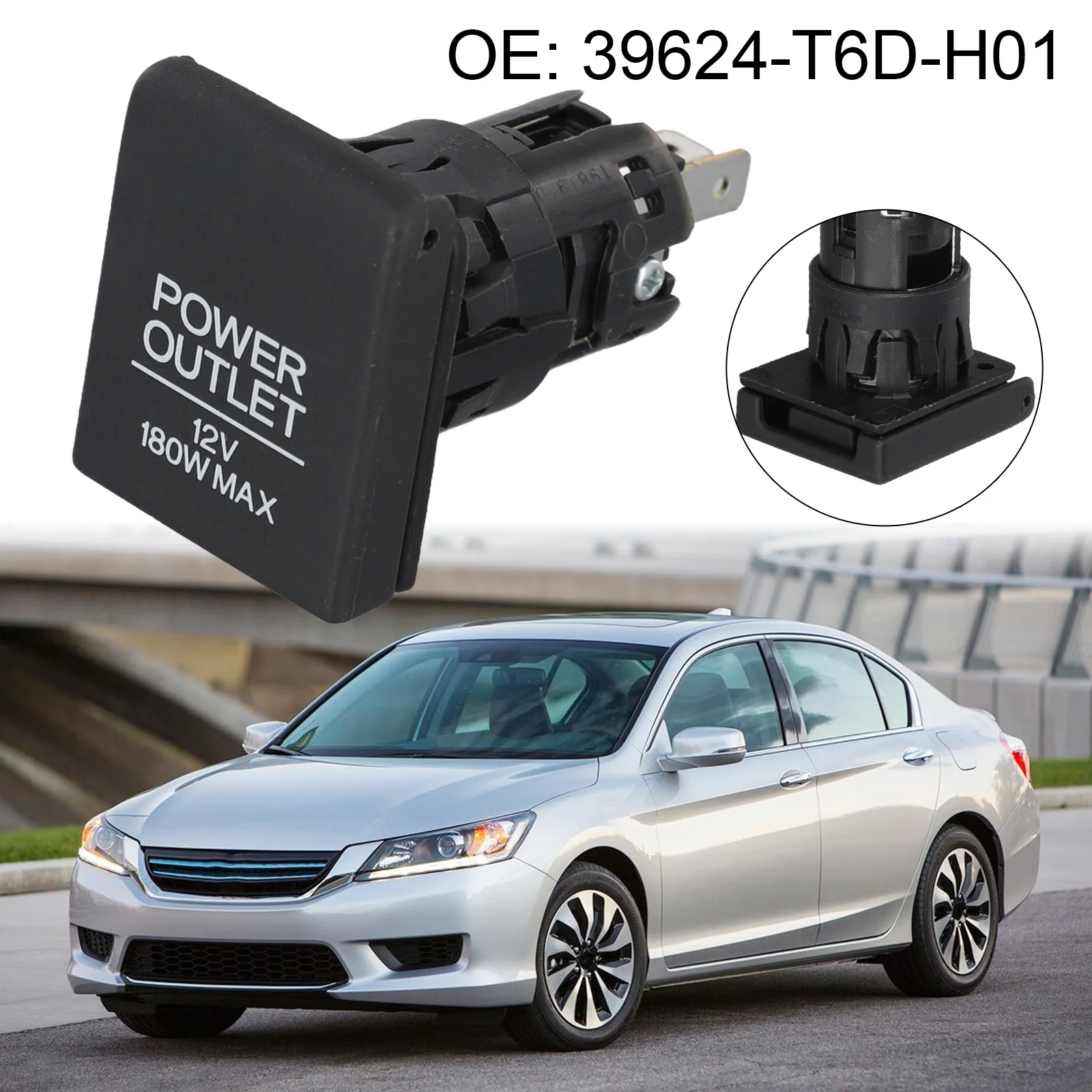 

12 В 180 Вт MAX автомобильный прикуриватель, розетка 36625-S3N-A01 для Honda, CRV, Civic, Accord, Crider