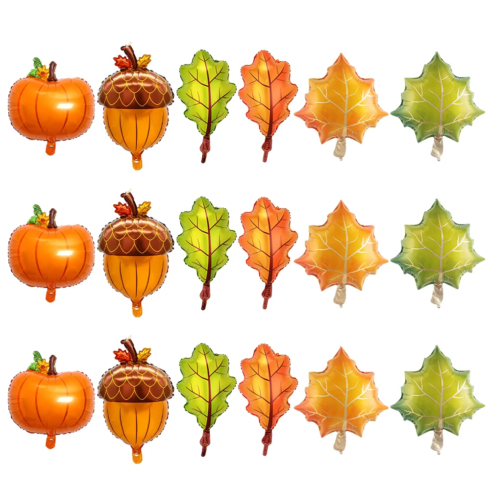 

18pcs Fall Themed Balloons Balloons Arch Kit for Thanksgiving Day Autumn Party (Leaves, Pumpkin, Pine Cones, Maple Halloween