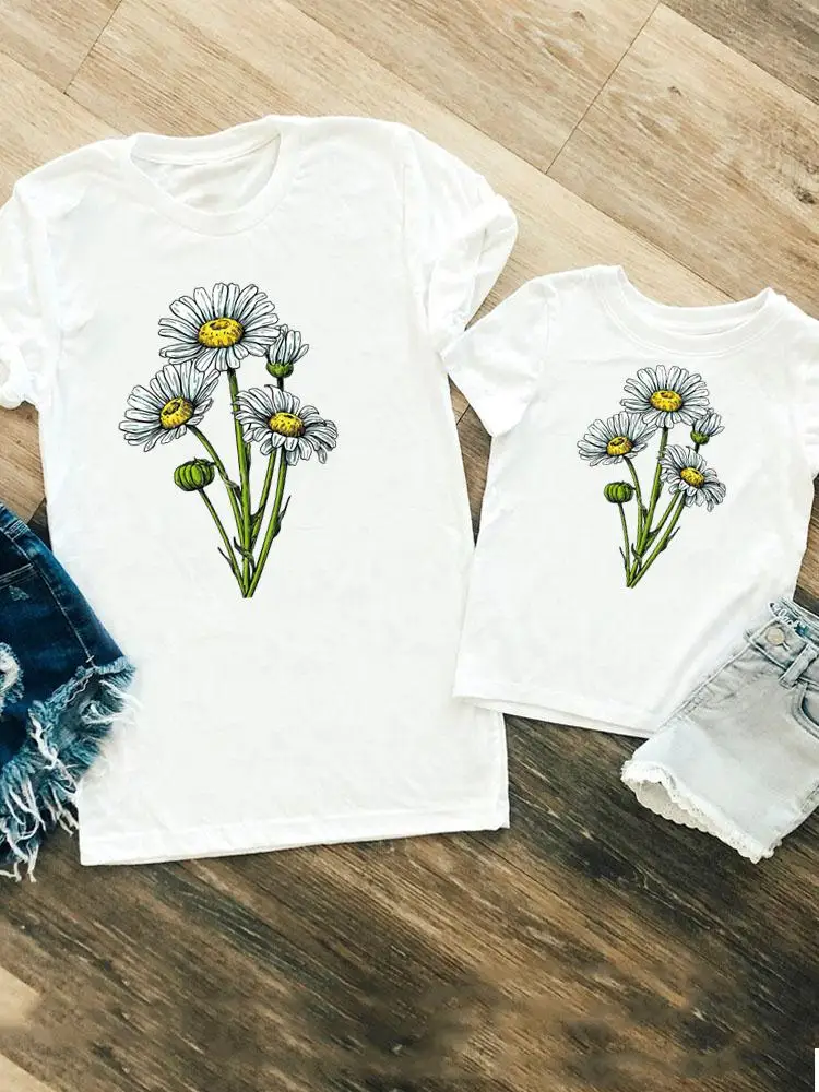 

Floral Cute 90s Trend Women Girls Boys Family Matching Outfits Kid Child Summer Mom Mama Tshirt Tee T-shirt Clothes Clothing
