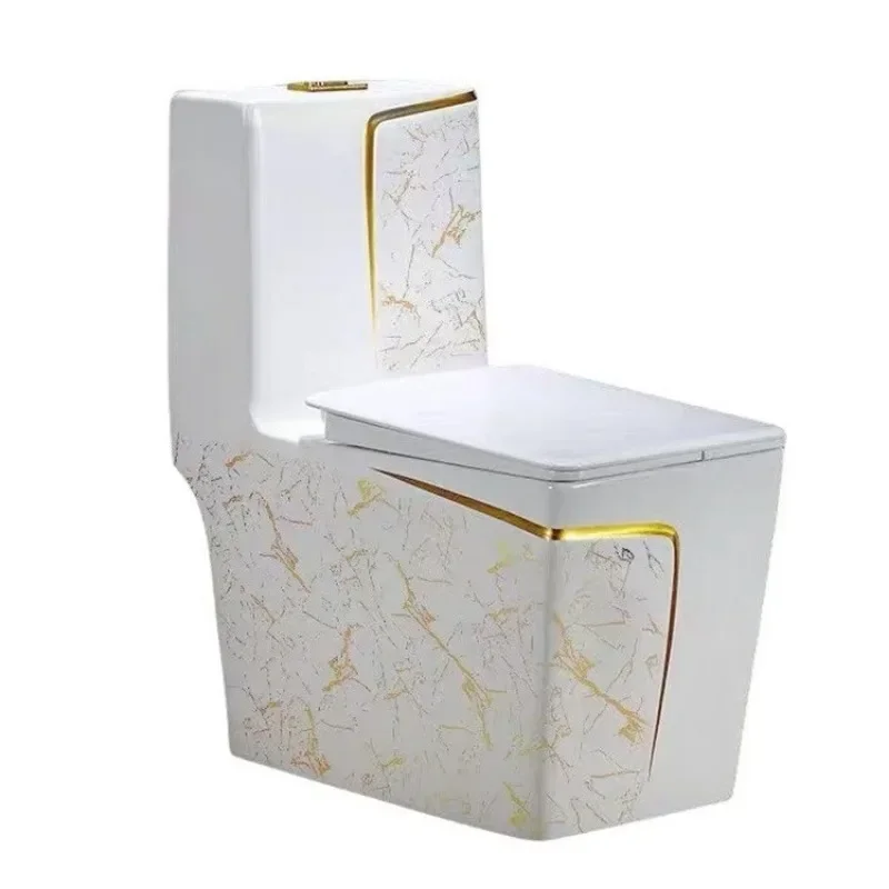 Золотой унитаз предметы для ванной комнаты бытовой сифон напольный керамика