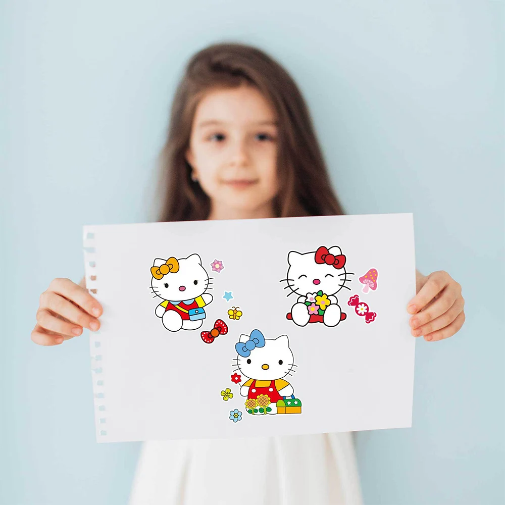 6/12 листов Милые мультяшные наклейки-головоломки Sanrio Hello Kitty Сделай лицо забавная
