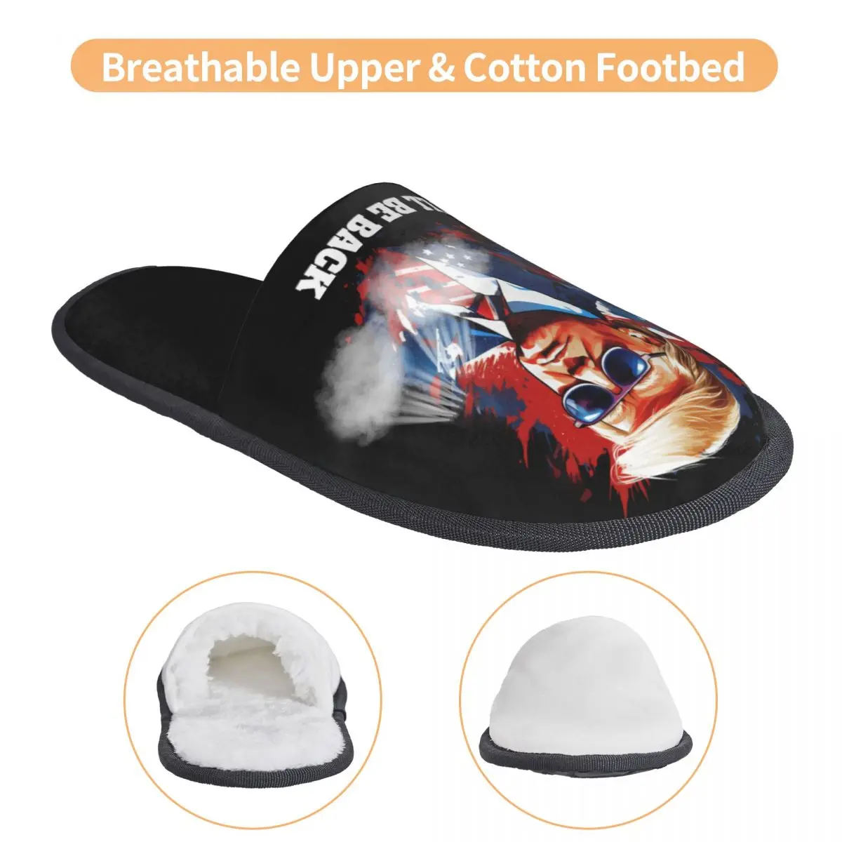 Трамп вернется домашние тапочки женские удобные американские тапки с пенным