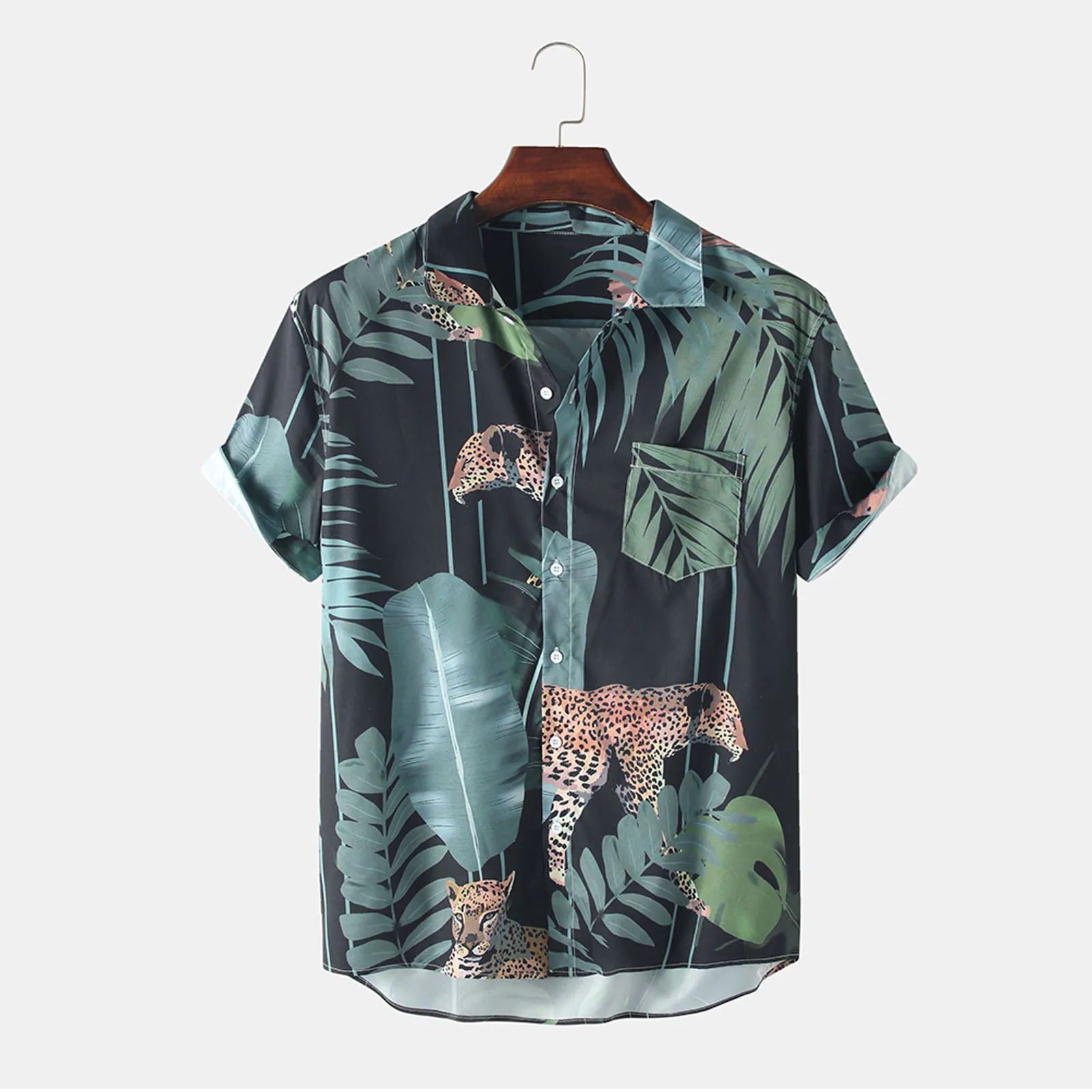 

Chicken T Shirt Men Shirts Short Spring Printed Slim Casual Men Top Summer Sleeve Blouse Beach Men Shirts Shirt Mens Loose Short