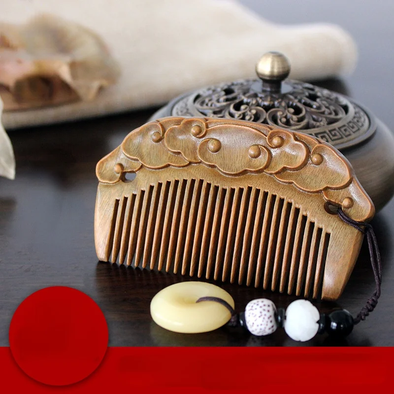 

Ancient Chinese Style Mini Relief Wooden Comb Cute Sandalwood Carving Wooden Craft Comb Trip Portable Girlfriend Gift