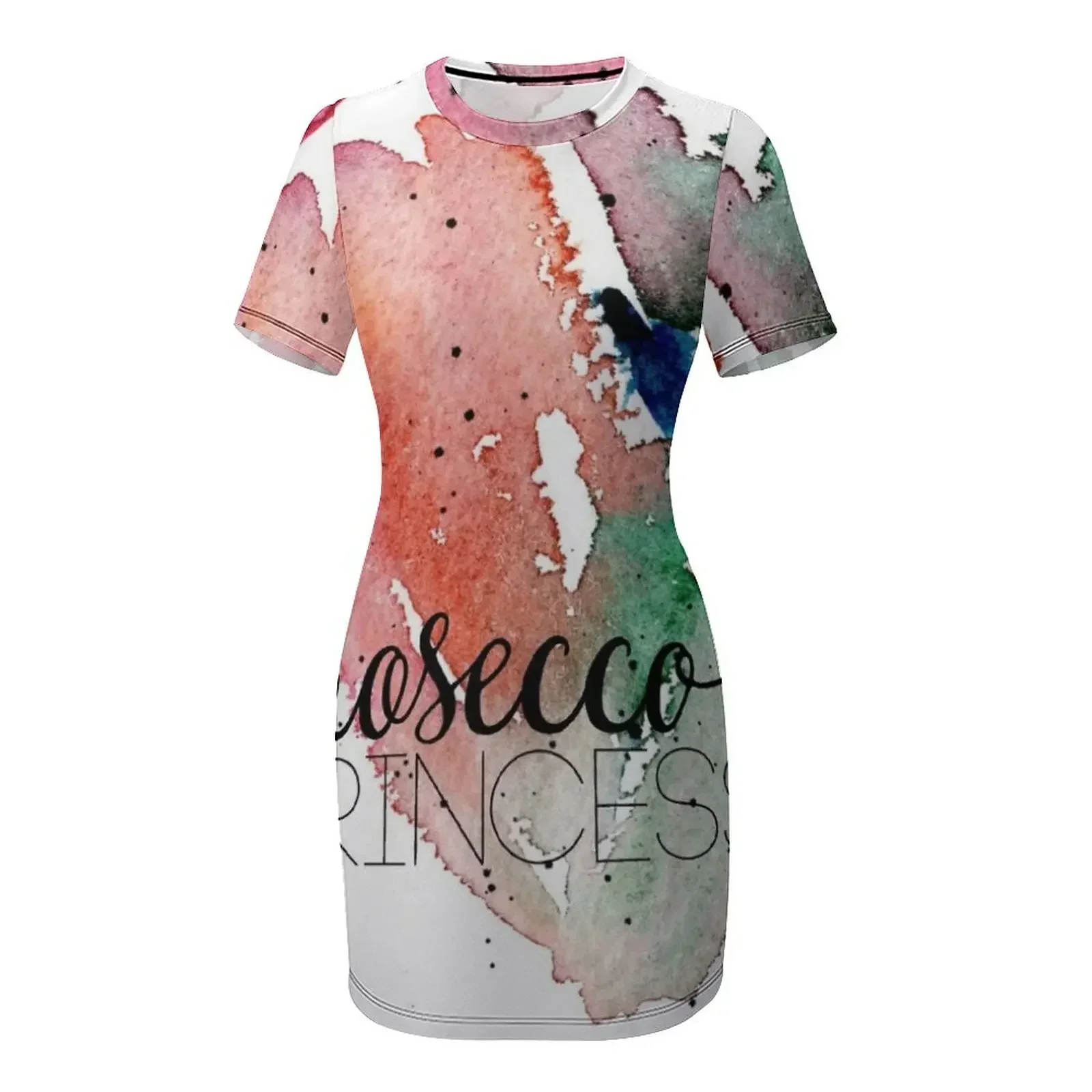 Фото Платье с короткими рукавами Prosecco Lover Girly Watercolor, платье на день рождения, платья в корейском стиле, платье для гостей на свадьбу 2026 №4