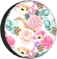 spare tire cover universal portable tires cover colorful flowers car tire cover wheel protector weatherproof and dust pr