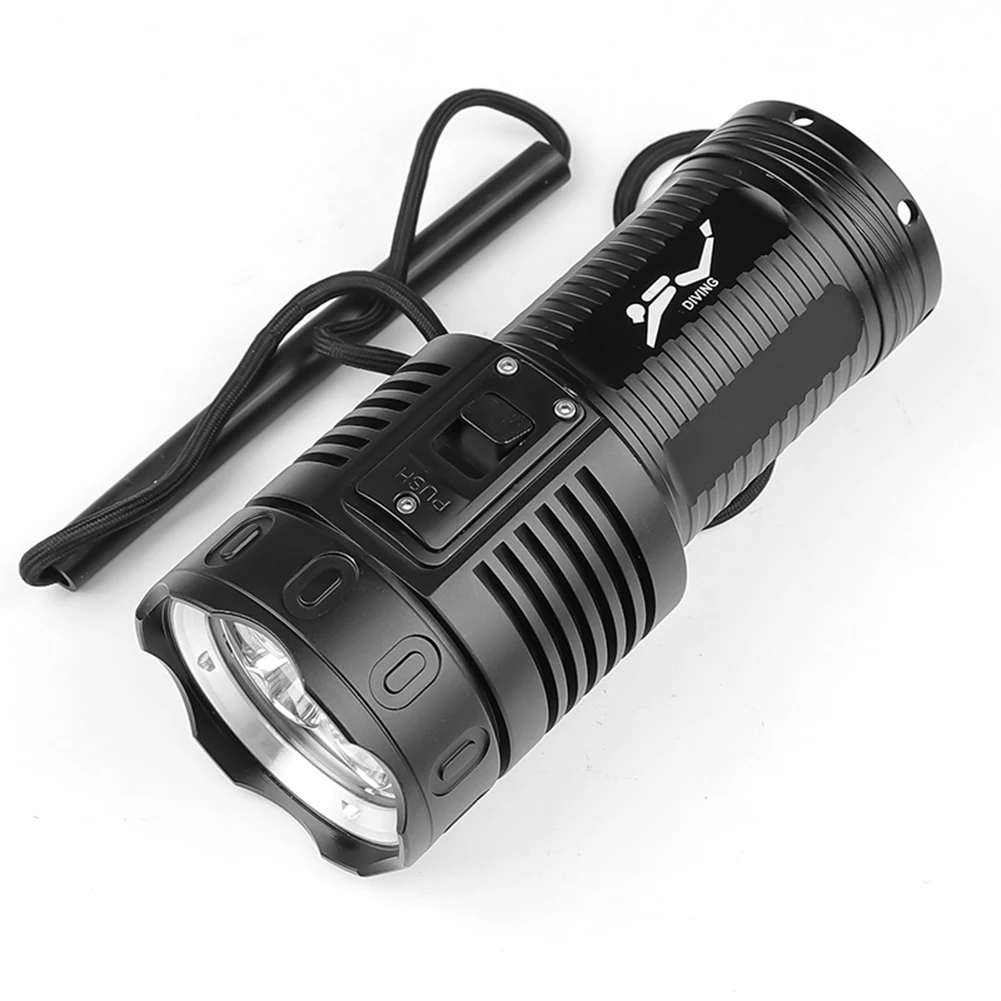 

LED Dive Torch Hand Lamp IPX8 Waterproof 3000LM Professional Diving Flashlight Battery Powered for Underwater Exploration