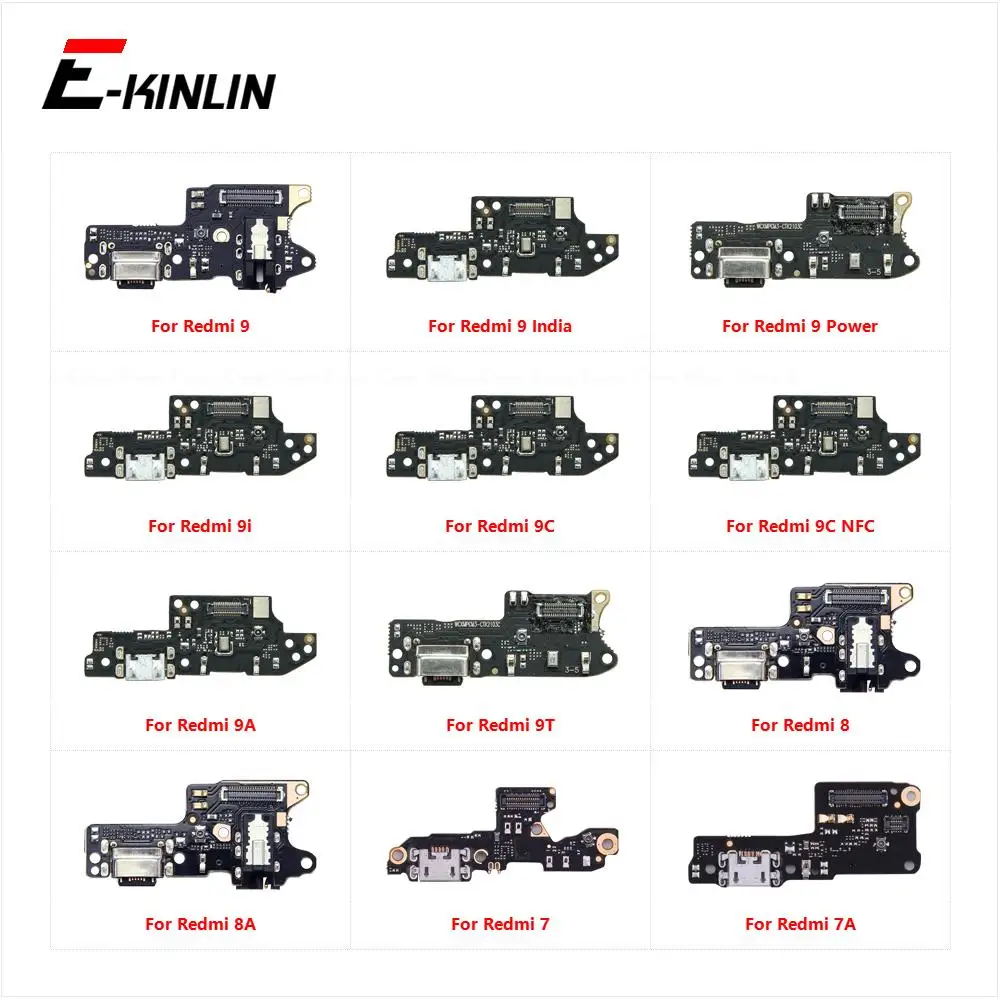 

USB Charging Charger Dock Port Board With Microphone Mic Flex Cable For Xiaomi Redmi 9 9i 9C NFC 9A 9T 8 8A 7 7A Power India