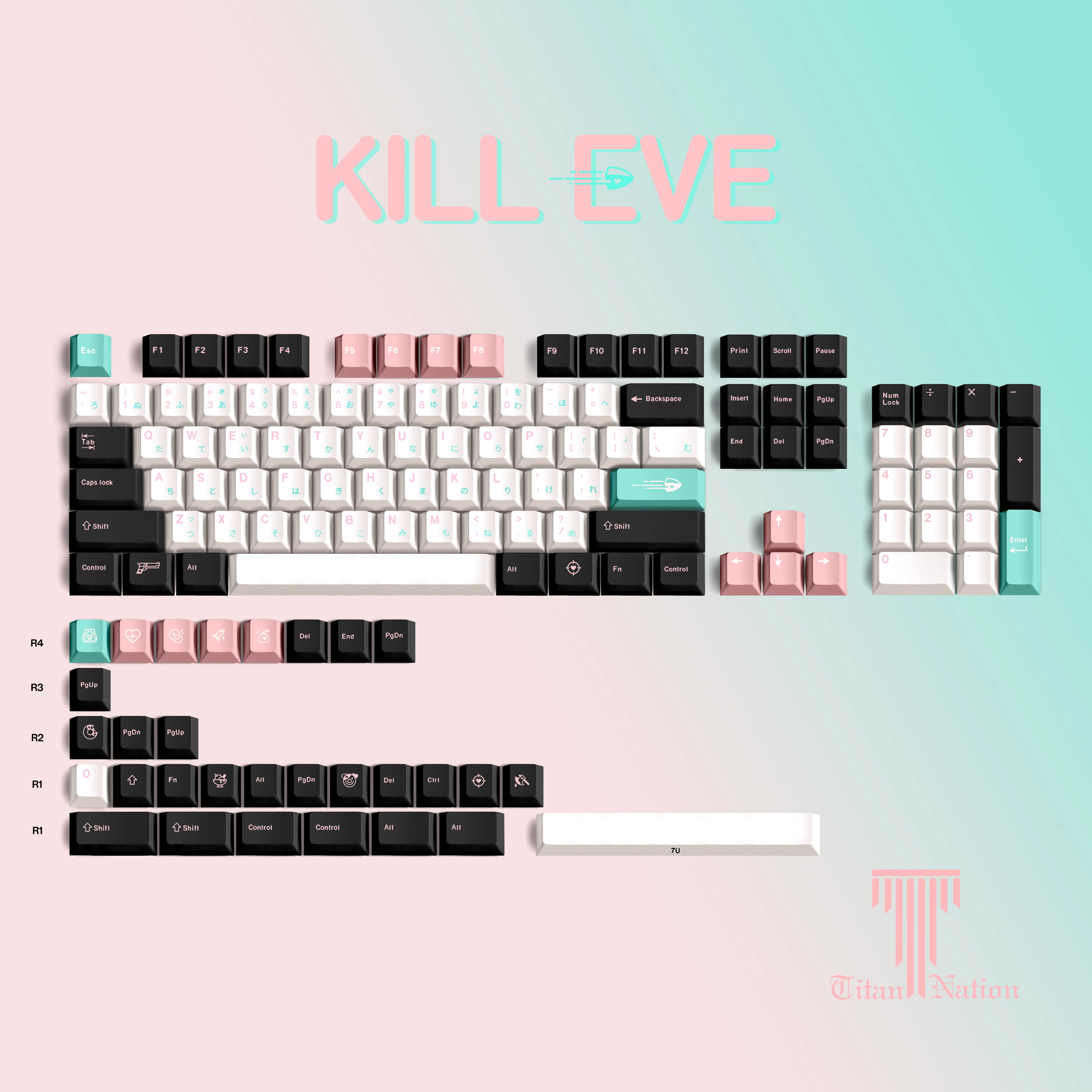 Механическая клавиатура Kill Eve 134 клавиш вишневый профиль PBT сублимационные