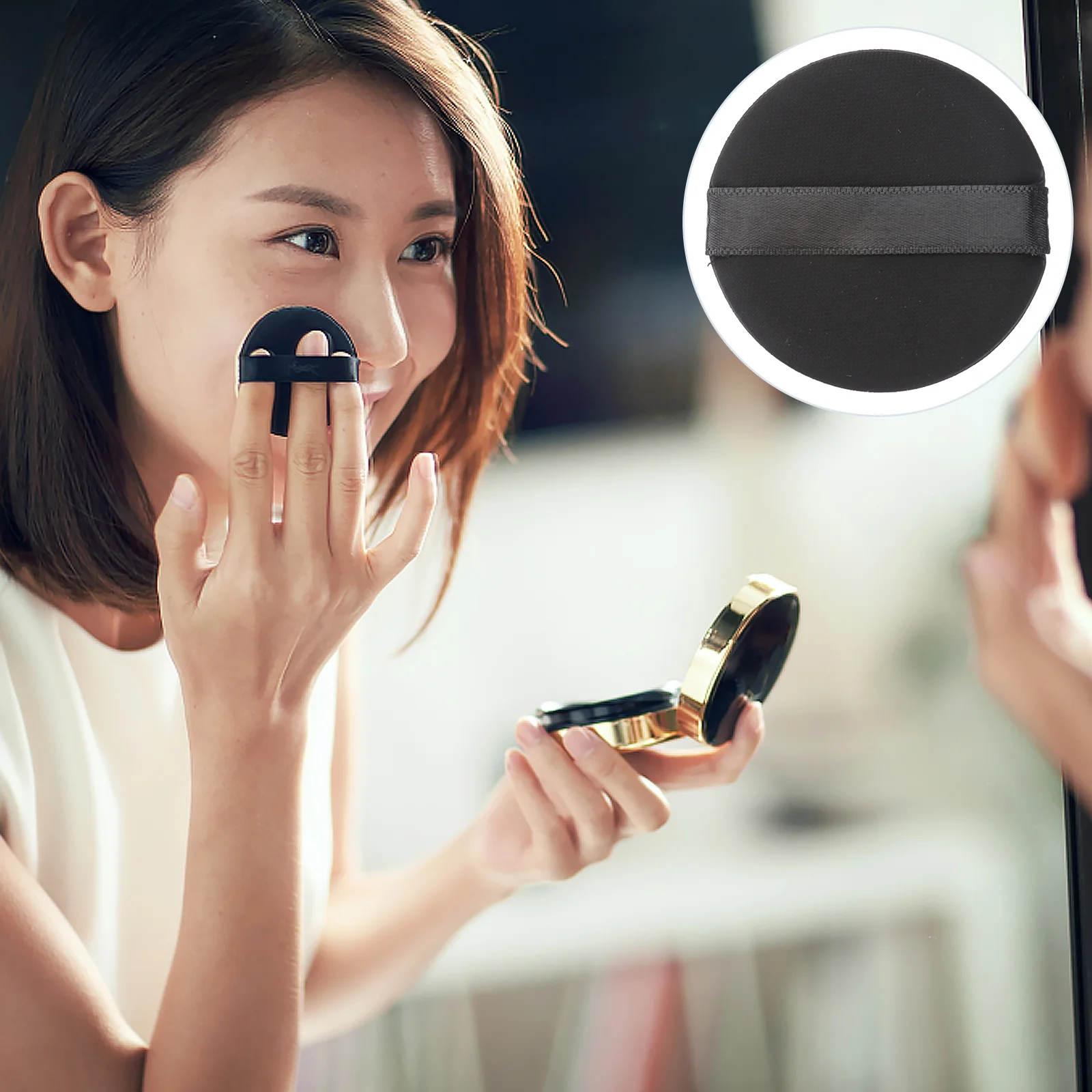 

Puff Makeup Sponge Puffs Body Air Cushion Face Loose Foundation Sponges Setting Triangle Round Container Velour Beauty Cotton