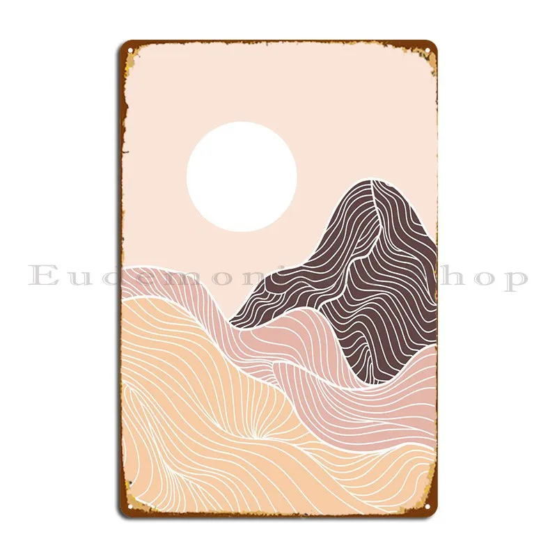 

Abstract Mountain Line Art Metal Plaque Garage Plaques Wall Mural Cinema Personalized Mural Tin Sign Poster