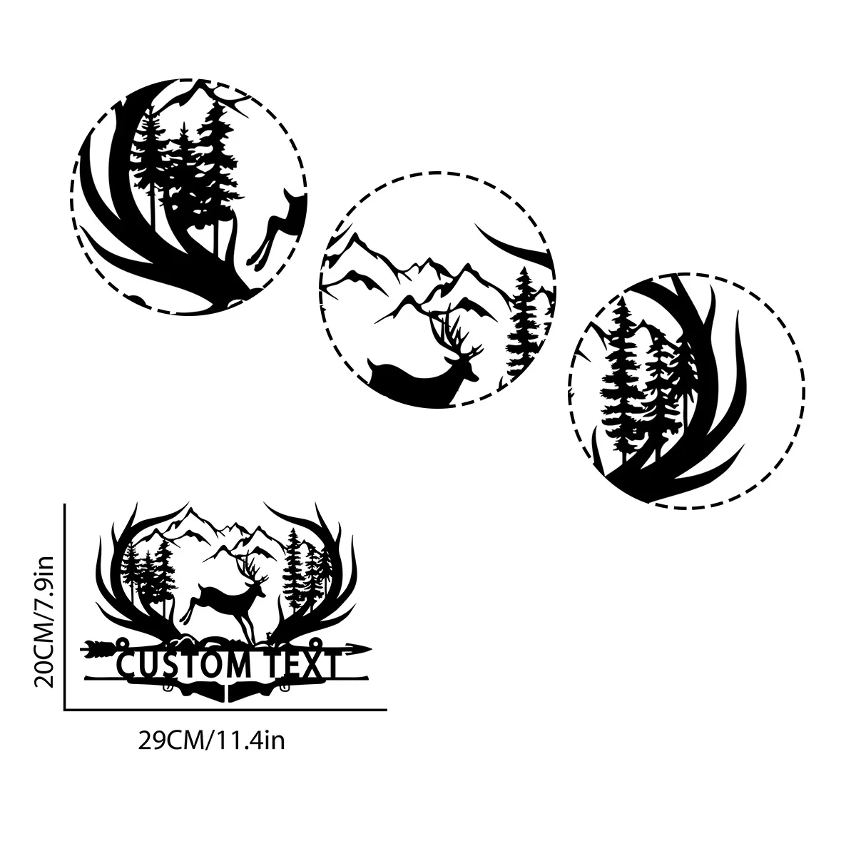 Персонализированный Металлический Настенный знак с оленем на