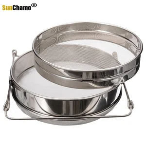 new double layer honey sieve strainer mesh stainless steel filter reusable beekeeping sieve tool kitchen gadgets free global shipping