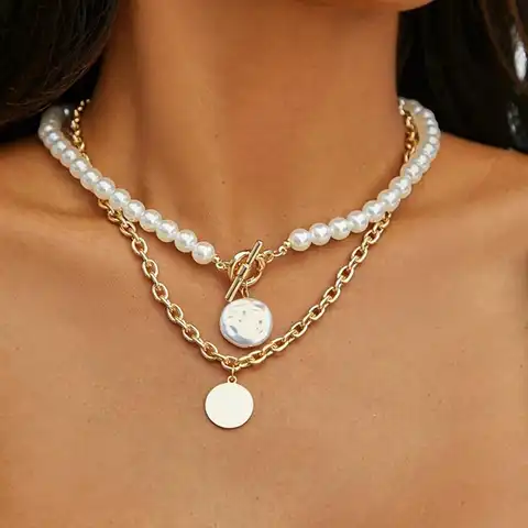 YWZIXLN 2021 трендовая элегантная бижутерия свадебное ожерелье из большого жемчуга для женщин модное белое ожерелье-чокер из искусственного жем...