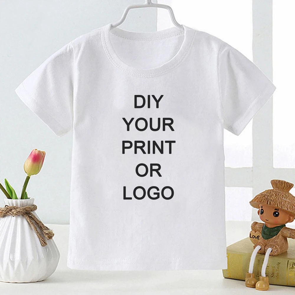 DIY YOUR PRINT OR LOGO Custom Chirdren T Shirts Design Your Kids T-Shirts Boys/Girls CUSTOM TEXT Children's Clothing,Drop Ship