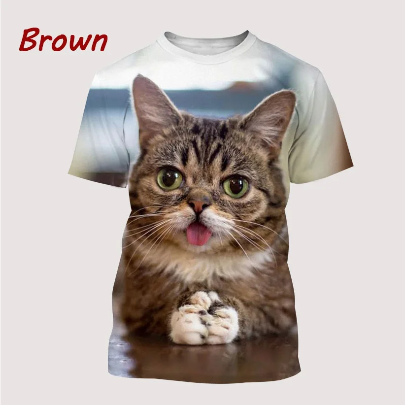 

summer New fashion men women New Product Cat 3D Printed T-Shirt Short Sleeved T-Shirt Casual Unisex Men's T-shirt
