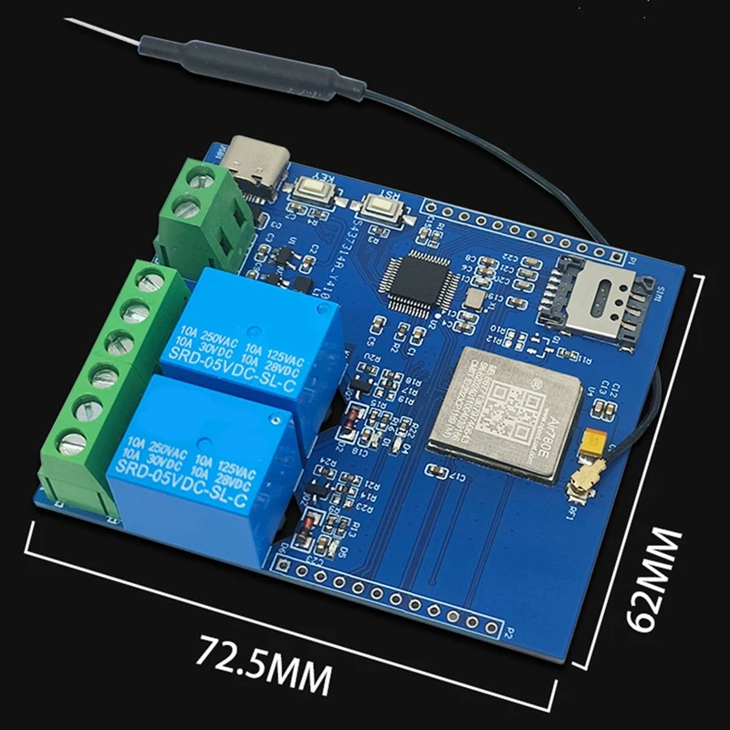 DC 5V STM32 4G Сетевое двустороннее реле Макетная плата Встроенный модуль AIR780E Порт