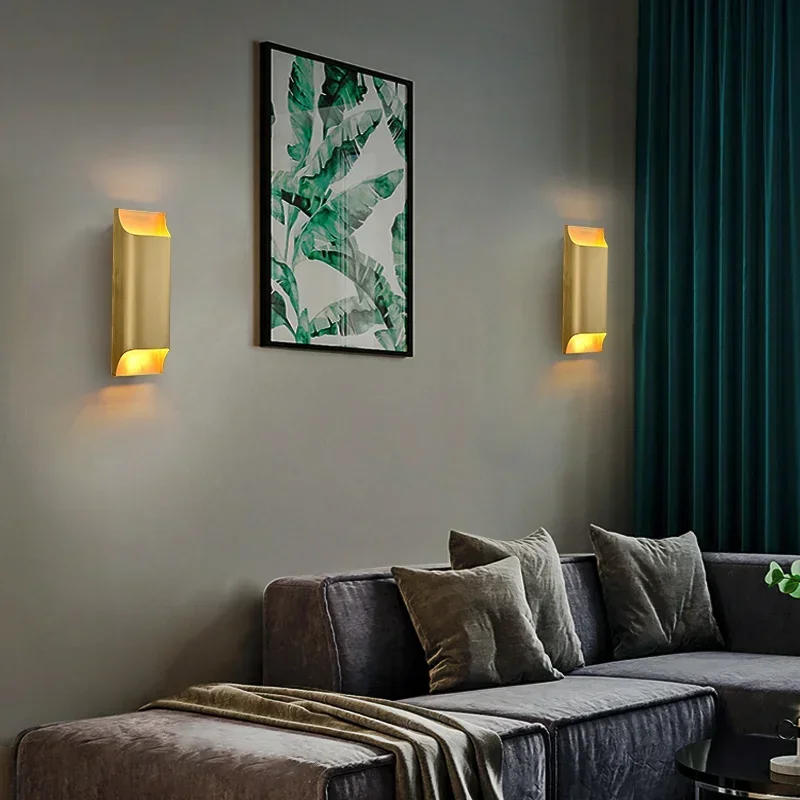 Deyidn современный простой ретро полностью медный настенный светильник гостиная