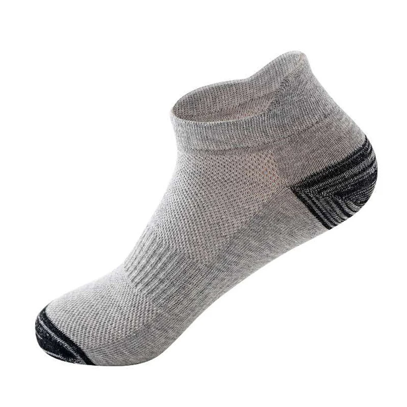10 Pairs Mens Ankle Socks Athletic Cushioned Cotton Sports Socks Breathable Low Cut Tab With Arch Support Mesh Casual Short Sock