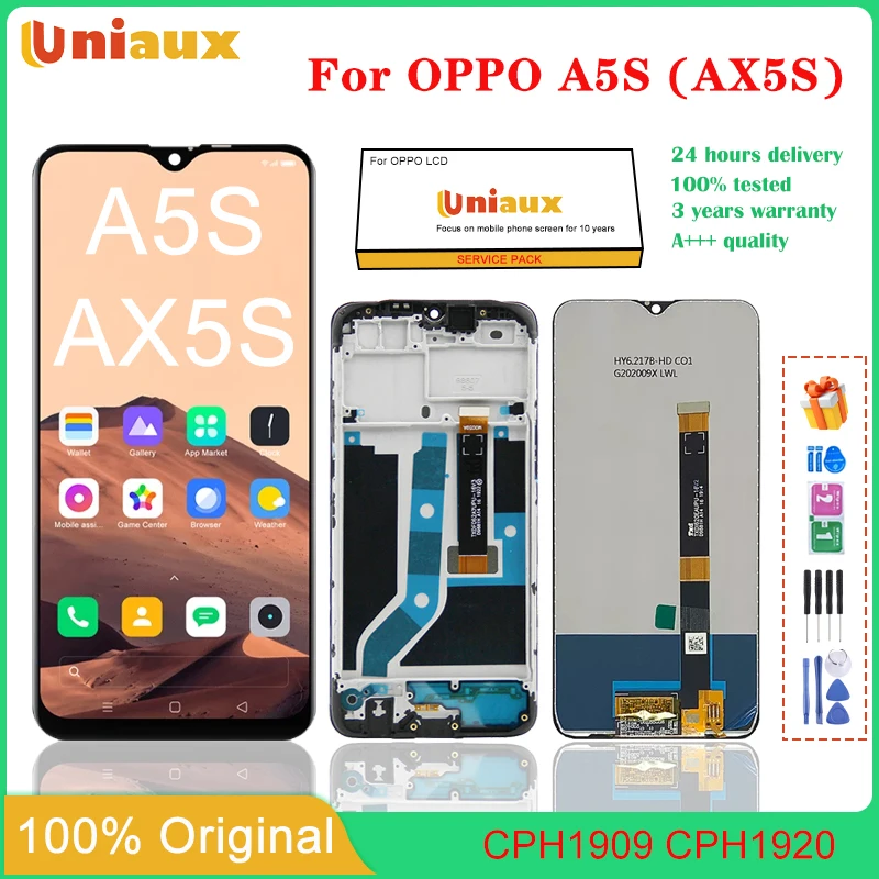 Оригинальный ЖК-дисплей 6,2 дюйма для Oppo A5s AX5s, дисплей с рамкой для OppoA5s cph1900 CPH1920, ремонт экрана