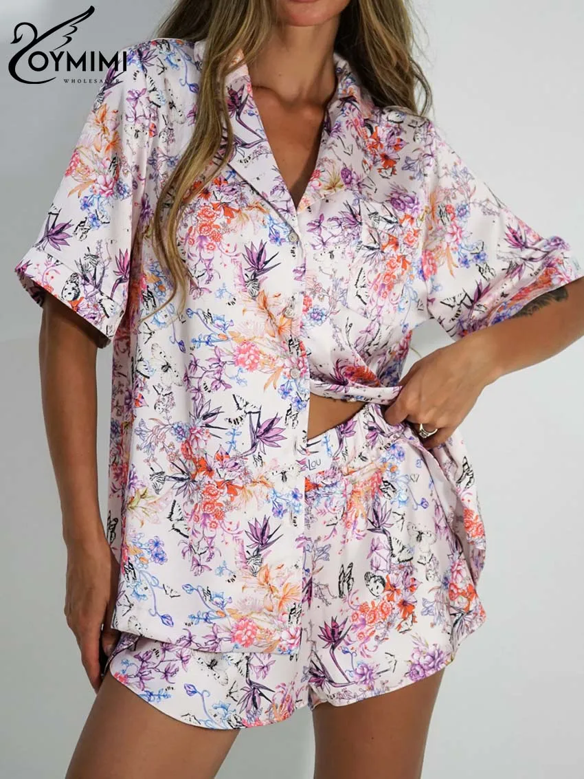 Oymimi Повседневный Оранжевый Комплект из двух предметов с принтом для женщин