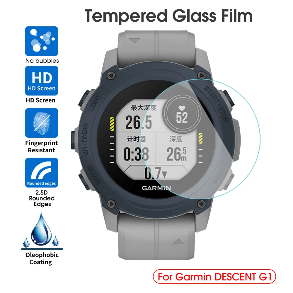 

Tempered Glass Front Film For Garmin Descent G1 Smartwatch Accessories Scratch Resistant Screen Protector For Garmin Descent G1