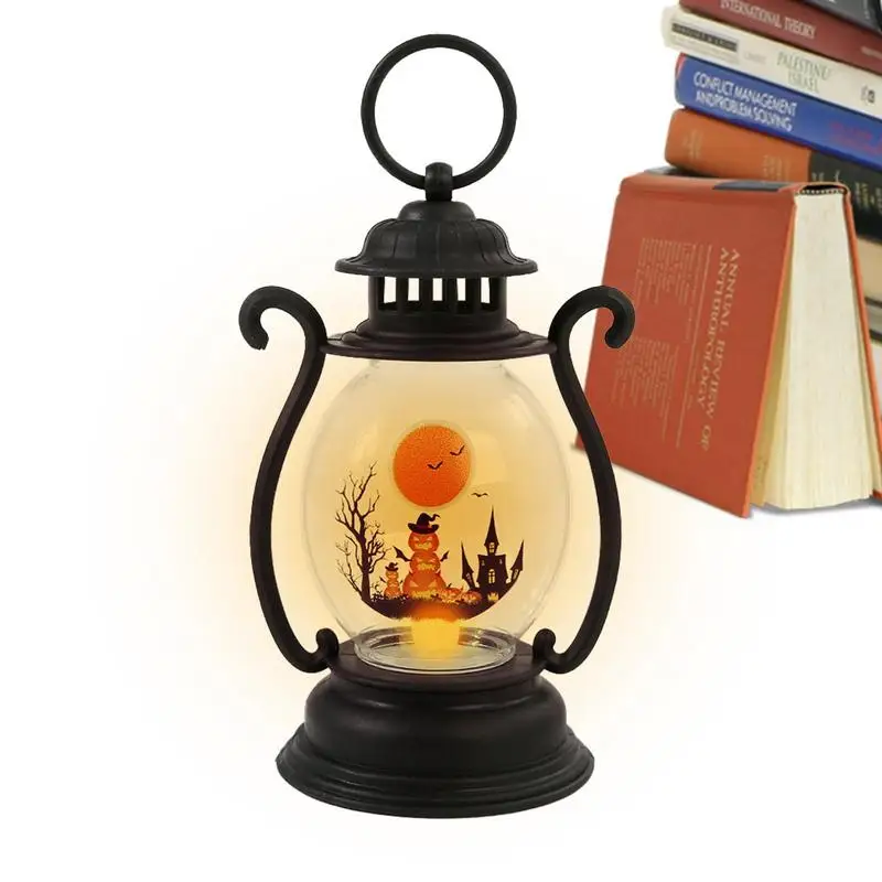 

Spooky Decorative Lantern Retro Halloween LED Light Handle Design Decoration Accessory For Desks Bedroom Nightstands And Living