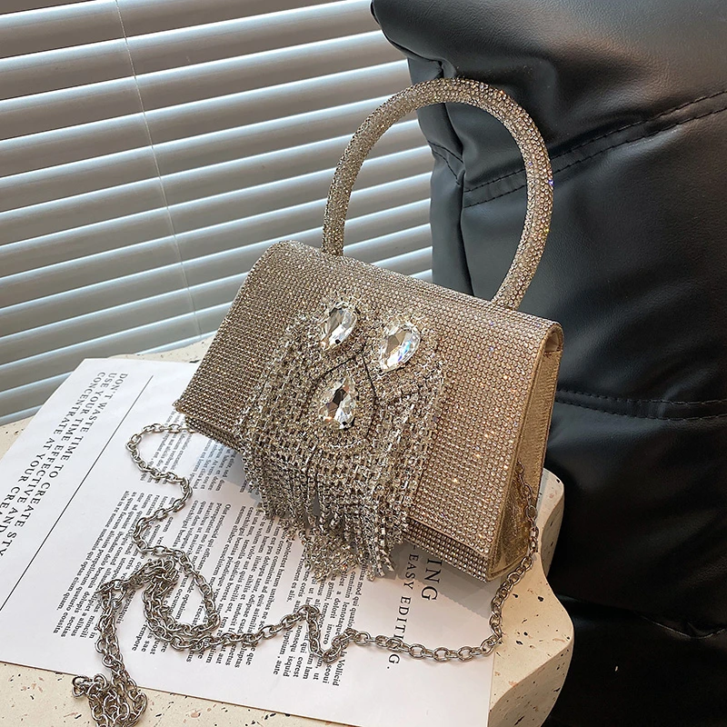 

Модная сумка со стразами, женская сумка с кисточкой, квадратная сумка на плечо, сумка через плечо, Женская Высококачественная сумка, банкетная сумка для женщин