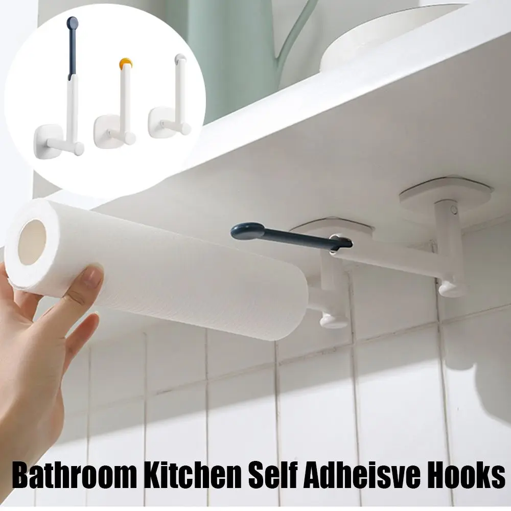 

Accessories Tissue Hanger Hole-Free Self-adhesive Pot Lid Holder Toilet Paper Holder L-Type Utility Hooks Storage Racks