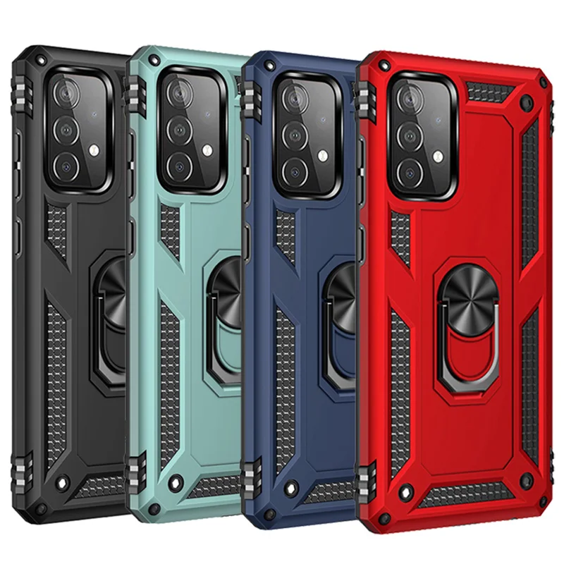 

Armor Magnetic Metal Ring Case For Samsung Galaxy A51 A71 A52 A72 A21S S21 S20 S10 S9 S8 Plus A12 A31 A50 A70 A32 M21 M31 Cover