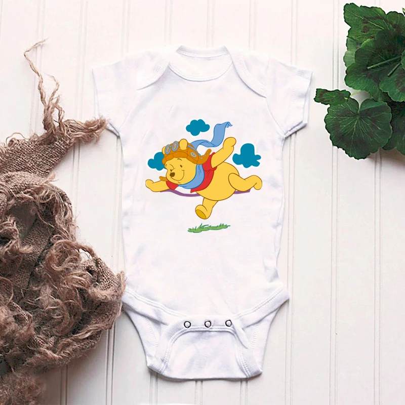 

Baby Bodysuits Winnie the Pooh Cartoon Boys Girls Rompers Newborn Baby Cotton Short Sleeve Infant Jumpsuits Summer Baby Clothes