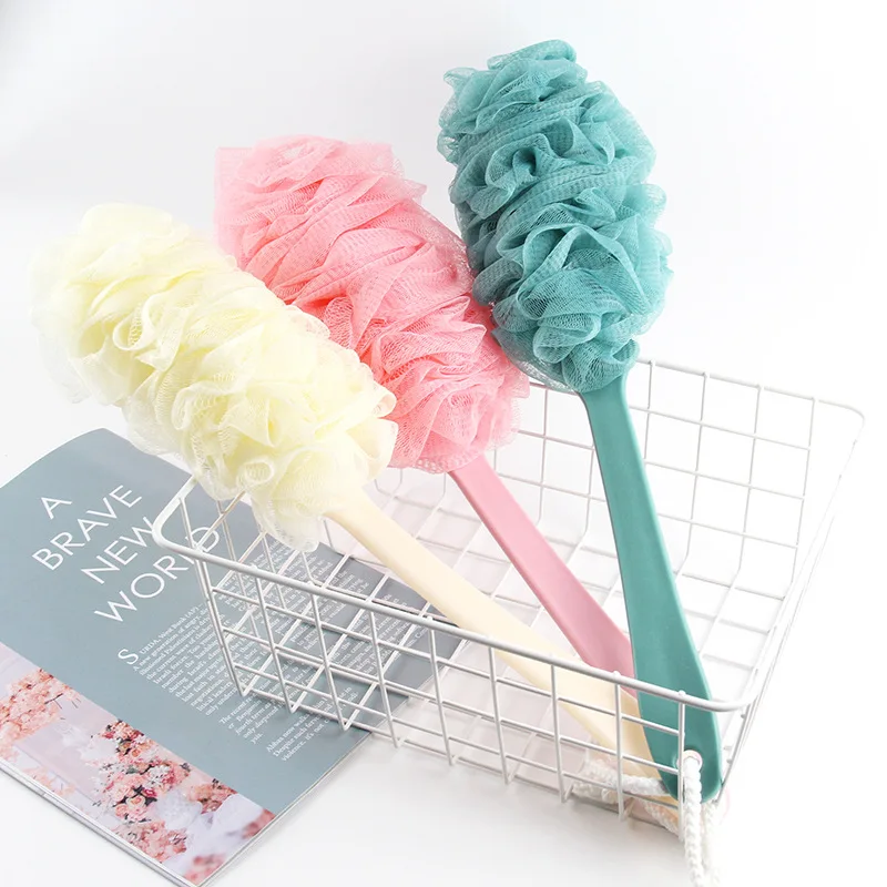 

Long Handle Bath Flower Bath Brush Bath Ball Rub Bath Toiletries Rub Back Artifact Body Scrubber Bathroom Accessories