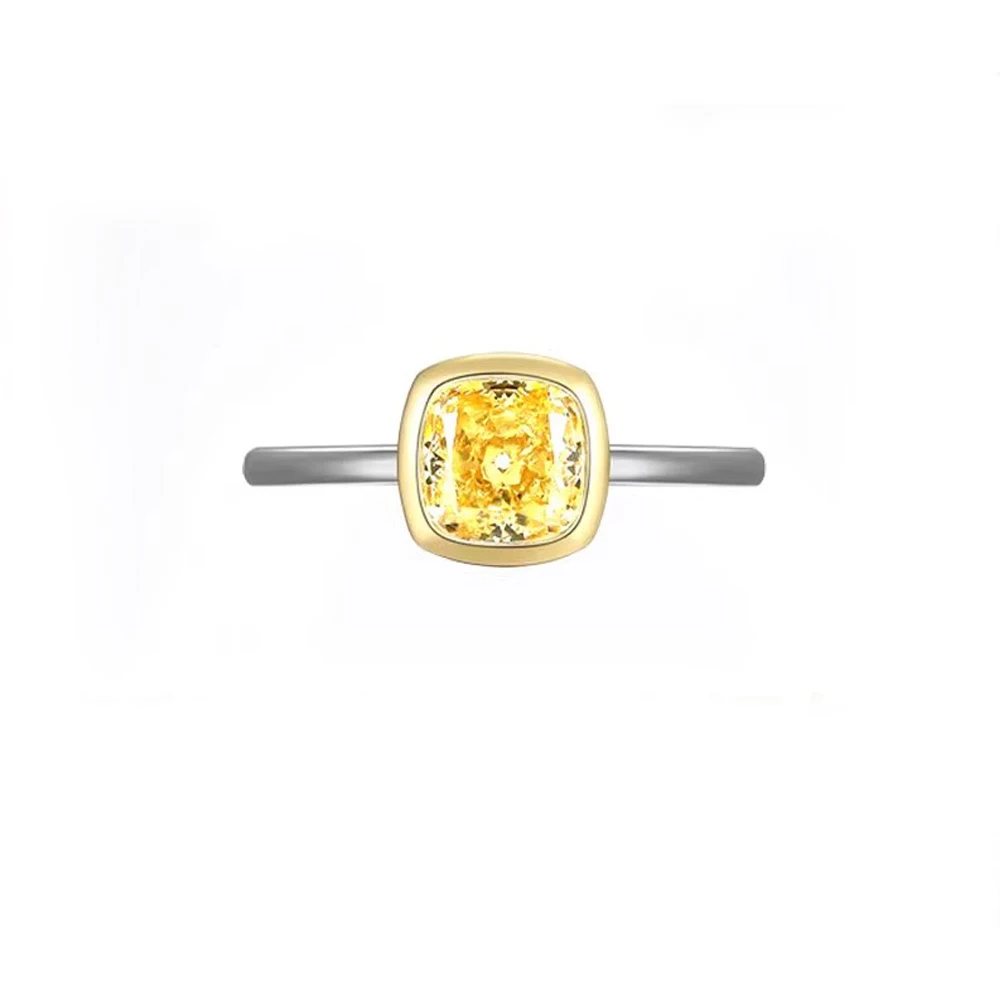 Лабораторные бриллианты Желтый бриллиант Искусственный желтый Золото 18 карат