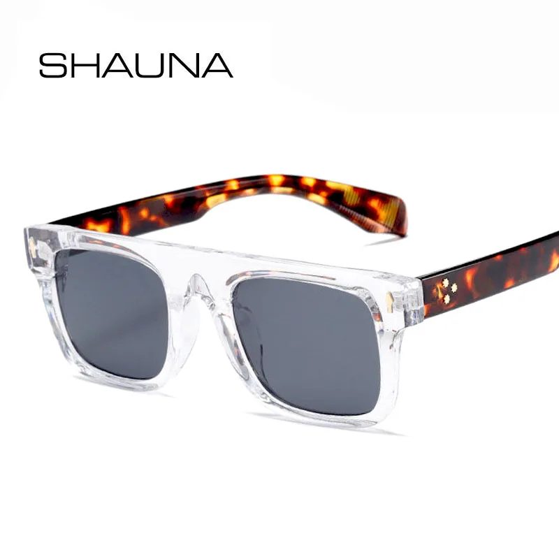 

Женские квадратные солнцезащитные очки SHAUNA, брендовые дизайнерские очки в стиле ретро с заклепками и градиентом, UV400